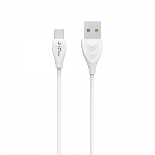 DeTech DE-24C USB-C male - USB-A male Λευκό 1.0m Kαλώδιο δεδομένων-Fast charge Up to 2.0A